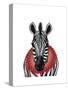 Zebra and Red Ruff-Fab Funky-Stretched Canvas