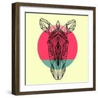 Zebra and Sunset-Lisa Kroll-Framed Art Print