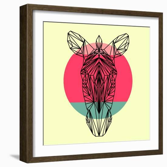 Zebra and Sunset-Lisa Kroll-Framed Art Print