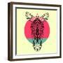 Zebra and Sunset-Lisa Kroll-Framed Art Print