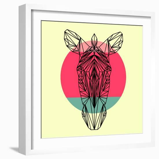 Zebra and Sunset-Lisa Kroll-Framed Art Print