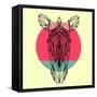 Zebra and Sunset-Lisa Kroll-Framed Stretched Canvas