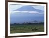 Zebra and Wildebeest under Mt. Kilimanjaro, Amboseli National Park, Kenya-Paul Souders-Framed Photographic Print