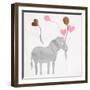 Zebra Balloon-Jace Grey-Framed Art Print