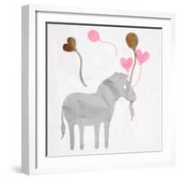 Zebra Balloon-Jace Grey-Framed Art Print