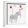 Zebra Balloon-Jace Grey-Framed Art Print