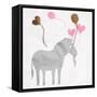 Zebra Balloon-Jace Grey-Framed Stretched Canvas