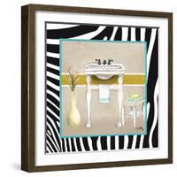 Zebra Bath I-Elizabeth Medley-Framed Art Print