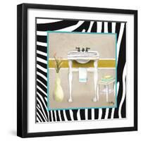 Zebra Bath I-Elizabeth Medley-Framed Art Print