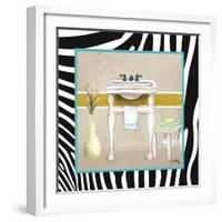 Zebra Bath I-Elizabeth Medley-Framed Art Print