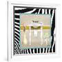 Zebra Bath I-Elizabeth Medley-Framed Art Print