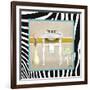 Zebra Bath I-Elizabeth Medley-Framed Art Print