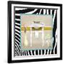 Zebra Bath I-Elizabeth Medley-Framed Art Print