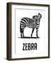 Zebra Black-NaxArt-Framed Art Print