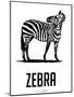 Zebra Black-NaxArt-Mounted Art Print