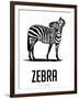 Zebra Black-NaxArt-Framed Art Print