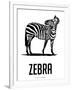 Zebra Black-NaxArt-Framed Art Print