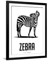 Zebra Black-NaxArt-Framed Art Print