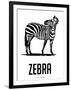 Zebra Black-NaxArt-Framed Art Print