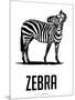 Zebra Black-NaxArt-Mounted Art Print