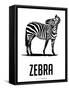 Zebra Black-NaxArt-Framed Stretched Canvas