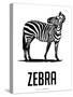 Zebra Black-NaxArt-Stretched Canvas