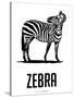 Zebra Black-NaxArt-Stretched Canvas