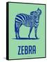 Zebra Blue and Green-NaxArt-Framed Stretched Canvas