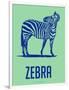 Zebra Blue and Green-NaxArt-Framed Art Print