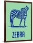 Zebra Blue and Green-NaxArt-Framed Art Print