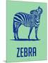 Zebra Blue and Green-NaxArt-Mounted Art Print