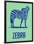 Zebra Blue and Green-NaxArt-Framed Art Print