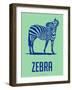 Zebra Blue and Green-NaxArt-Framed Art Print