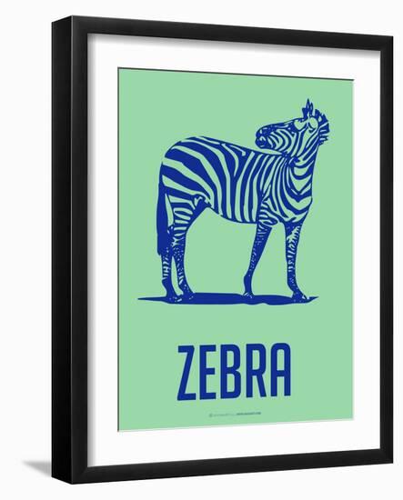 Zebra Blue and Green-NaxArt-Framed Art Print
