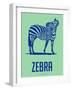 Zebra Blue and Green-NaxArt-Framed Art Print