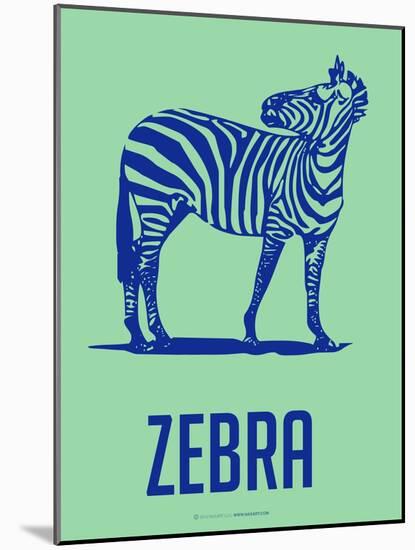 Zebra Blue and Green-NaxArt-Mounted Art Print
