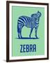 Zebra Blue and Green-NaxArt-Framed Art Print