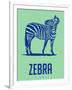 Zebra Blue and Green-NaxArt-Framed Art Print