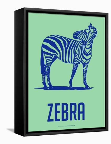 Zebra Blue and Green-NaxArt-Framed Stretched Canvas