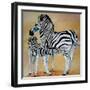 Zebra Bonding-Cherie Roe Dirksen-Framed Giclee Print