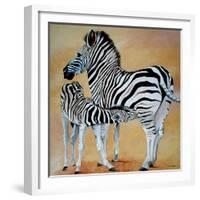 Zebra Bonding-Cherie Roe Dirksen-Framed Giclee Print