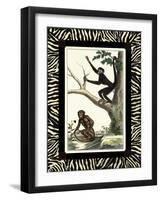 Zebra Border Monkey I-null-Framed Art Print