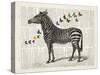 Zebra & Butterflies-Christopher James-Stretched Canvas