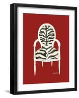 Zebra Chair on Red-Chariklia Zarris-Framed Art Print