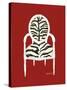 Zebra Chair on Red-Chariklia Zarris-Stretched Canvas