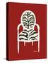 Zebra Chair on Red-Chariklia Zarris-Stretched Canvas