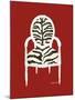 Zebra Chair on Red-Chariklia Zarris-Mounted Art Print