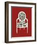 Zebra Chair on Red-Chariklia Zarris-Framed Art Print