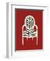 Zebra Chair on Red-Chariklia Zarris-Framed Art Print