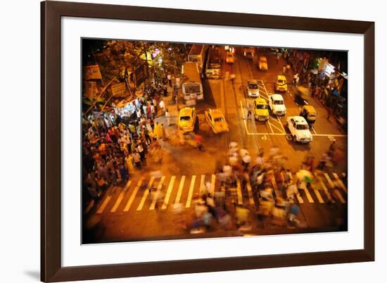 Zebra Crossing, Kolkata, West Bengal, India, Asia-Bhaskar Krishnamurthy-Framed Photographic Print